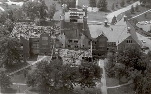 On July 24, 1979, an electrical malfunction caused a fire that ravaged the Administration Building.  Sixty percent of the campus's signature building was destroyed.  During the conflagration, faculty, staff and local community members rushed to save student records, furniture and electronic equipment such as the University's PDP1170 RSPS/E, which housed all student and administrative electronic information.